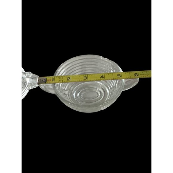 Vintage 1938-43 discontinued Anchor Hocking clear Manhattan open sugar and cream - Picture 7 of 8